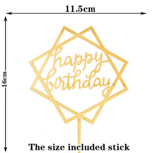 Happy Birthday Cake Topper Gold Cake Topper Acrylic Cake Topper Happy Birthday Cake Topper Cake Decoration Acrylic Letter Cake Toppers Party Supplies Happy Birthday Black Cake Decorations