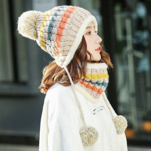 Hat Winter Mask balaclava Hat for girls Scarf Thick Warm Fleece Inside Knitted Hat Thick Mask Warm Full Face Scarf Winter Hats Hiking Face Scarf Balaclava Helmet Liner Cap Soft Sport Reusable Headgear Winter Fishing Warm Mask