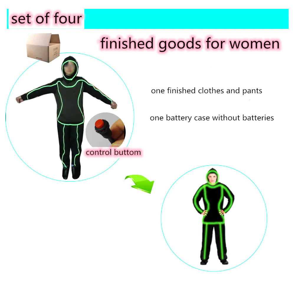 Custom Glow-in-the-Dark Couple Stage Costumes