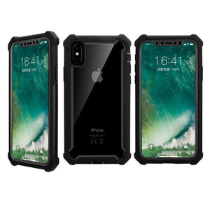 Heavy Duty Shockproof Phone Case For iPhone 14 13 12 Soft Transparent Back Cover Full-Body Clear Bumper Case with Built-in Screen Protector For iPhone