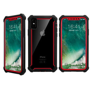 Heavy Duty Shockproof Phone Case For iPhone 14 13 12 Soft Transparent Back Cover Full-Body Clear Bumper Case with Built-in Screen Protector For iPhone