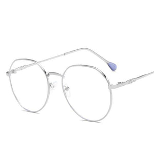 Hexagonal Eyeglasses Frame Anti Blue Ray Glasses Black Stylish Attraction Anti Blue Light Blocking Glasses For Men & Women Computer Radiation Protection Goggle Clear Lens Eyeglasses Plain Mirror For  Unisex Eyewear