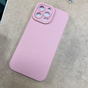 High-end Black Shockproof Silicone Phone Case For iPhone 13 12 Pro 11 Pro Max For Men Protect Lens Cover Compatible with iPhone Silicone Rubber Case Comfortable Grip