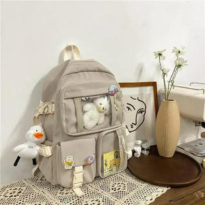 High Quality Nylon Large Capacity Waterproof Backpack For Female And Girls - Trendy College/Schoolbag
