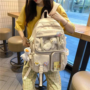High Quality Nylon Large Capacity Waterproof Backpack For Female And Girls - Trendy College/Schoolbag