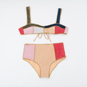 High Waist Bikini Women Swimsuit Contrast Color Patchwork Swimwear Bathing Suit For Women 2 Piece Cutout Swimsuit Strap Modern Summer Bikini Female New Flash Bathing Suit Beachwear Swimming Suit