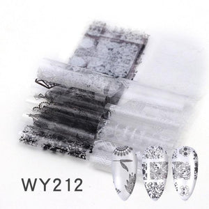 Holographic Nail Foil Transfer Set Sticker Decal Nail Art Foils Designer Marble Nail Decoration Sliders Wraps Manicure  Women Kids Girls Manicure Decoration Nail Art Supplies 3D Self-Adhesive Nail Decals Designer Nail Stickers for Acrylic Nails