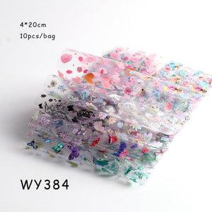 Holographic Nail Foil Transfer Set Sticker Decal Nail Art Foils Designer Marble Nail Decoration Sliders Wraps Manicure  Women Kids Girls Manicure Decoration Nail Art Supplies 3D Self-Adhesive Nail Decals Designer Nail Stickers for Acrylic Nails