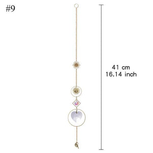 Home Decor Crystal Sun-catchers Window Pendant Hanging Curtain Wind-chimes Light Catcher Star Moon Pendant Rainbow Wind Chime Prisms Wind Chime Hanging Ornaments For Garden Home Christmas Decorations Gift