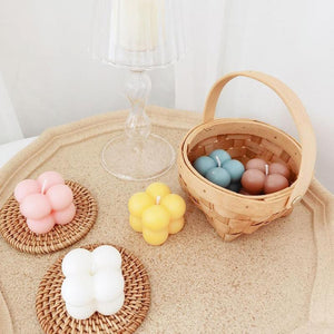 Home Decoration Candle Cube Bubble Candles Handmade Scented Candle Hand Poured Decorative Candle Aesthetic Candles Room Decor for Home Use Bedroom Soy Wax Aromatherapy Cube Candle Scented Relaxing Birthday Gift Home Decoration