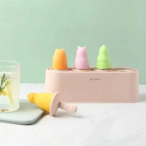 Home Ice Cream Mold Popsicle Tool Silicone 4-hole Popsicle Box Children Dessert Ice Cream Maker Kitchen Tools Diy Ice Cream