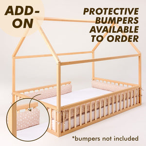 Montessori House Bed for Kids with Fence