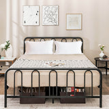 Full/Queen Size Metal Bed Frame with Headboard and Footboard-Full Size