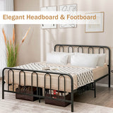 Full/Queen Size Metal Bed Frame with Headboard and Footboard-Full Size