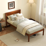 Twin/Full/Queen Size Bed Frame with Wooden Headboard and Slat Support-Twin Size