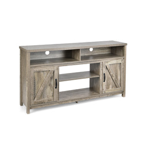 59 Inch TV Stand Media Center Console Cabinet with Barn Door for TV's 65 Inch-Black