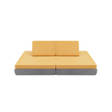 4-Piece Convertible Kids Couch Set with 2 Folding Mats-Blue