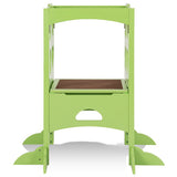 Folding Kids Kitchen Counter Step Stool-Green