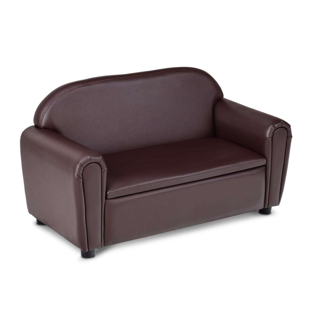 Kids Sofa Armrest Chair with Storage Function-Brown