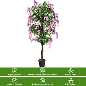 6-Feet Artificial Wisteria Silk Indoor-Outdoor Tree-1pieces