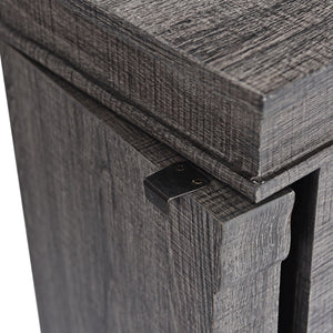 Standing Jewelry Cabinet Storage Organizer with Wooden Legs-Gray