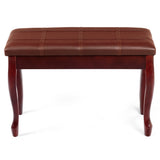 Solid Wood PU Leather Piano Bench with Storage-Black