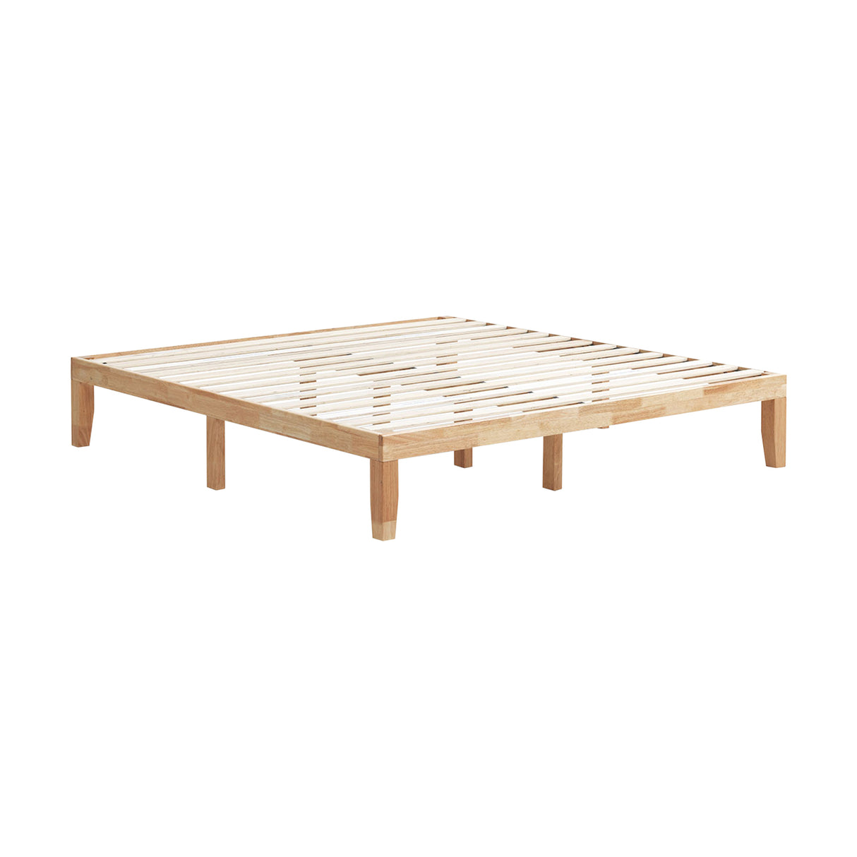 14 Inch King Size Wood Platform Bed Frame-Brown