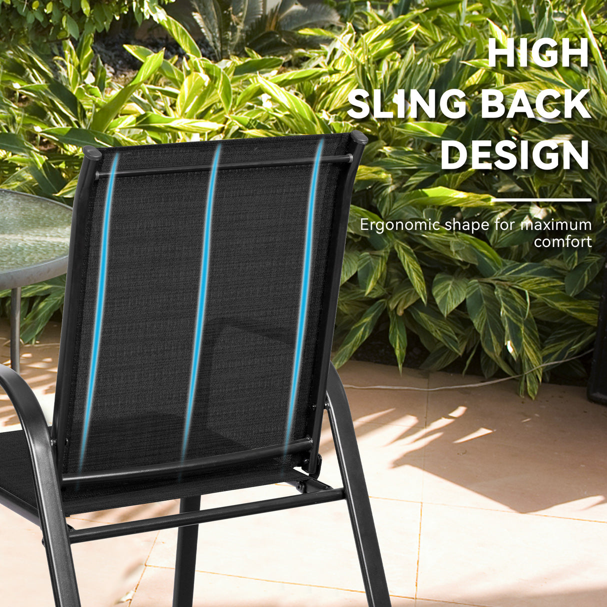 2 Pcs Patio Chairs Outdoor Dining Chair with Armrest-Brown