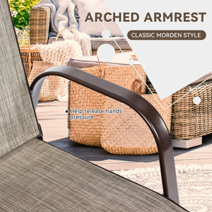 2 Pcs Patio Chairs Outdoor Dining Chair with Armrest-Gray