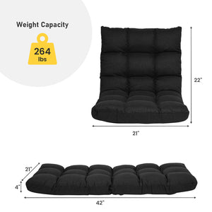 14-Position Adjustable Folding Lazy Gaming Sofa-Blue