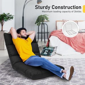 14-Position Adjustable Folding Lazy Gaming Sofa-Blue