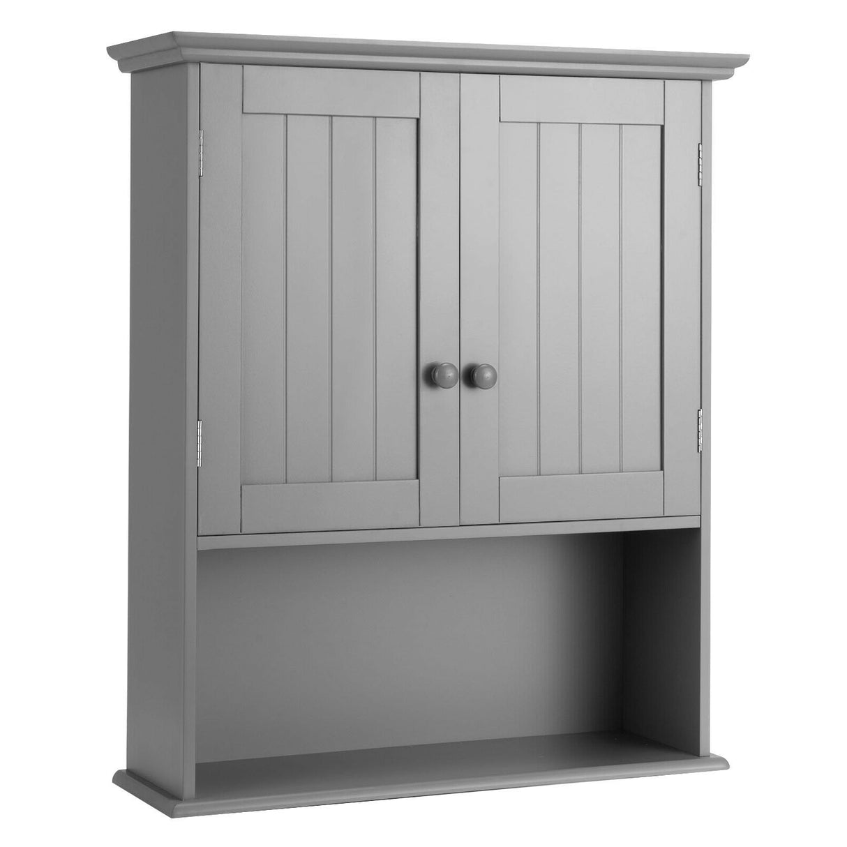 2-Door Wall Mount Bathroom Storage Cabinet with Open Shelf-White