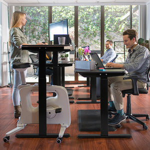 Hand Crank Sit to Stand Desk Frame Height Adjustable Standing Base-Black