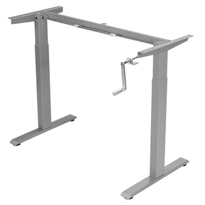 Hand Crank Sit to Stand Desk Frame Height Adjustable Standing Base-Black