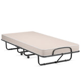 Rollaway Guest Bed with Sturdy Steel Frame and Memory Foam Mattress Made in Italy-Navy