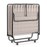 Rollaway Guest Bed with Sturdy Steel Frame and Memory Foam Mattress Made in Italy-Navy