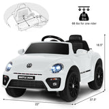 Volkswagen Beetle Kids Electric Ride On Car with Remote Control-Pink
