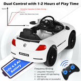 Volkswagen Beetle Kids Electric Ride On Car with Remote Control-Pink