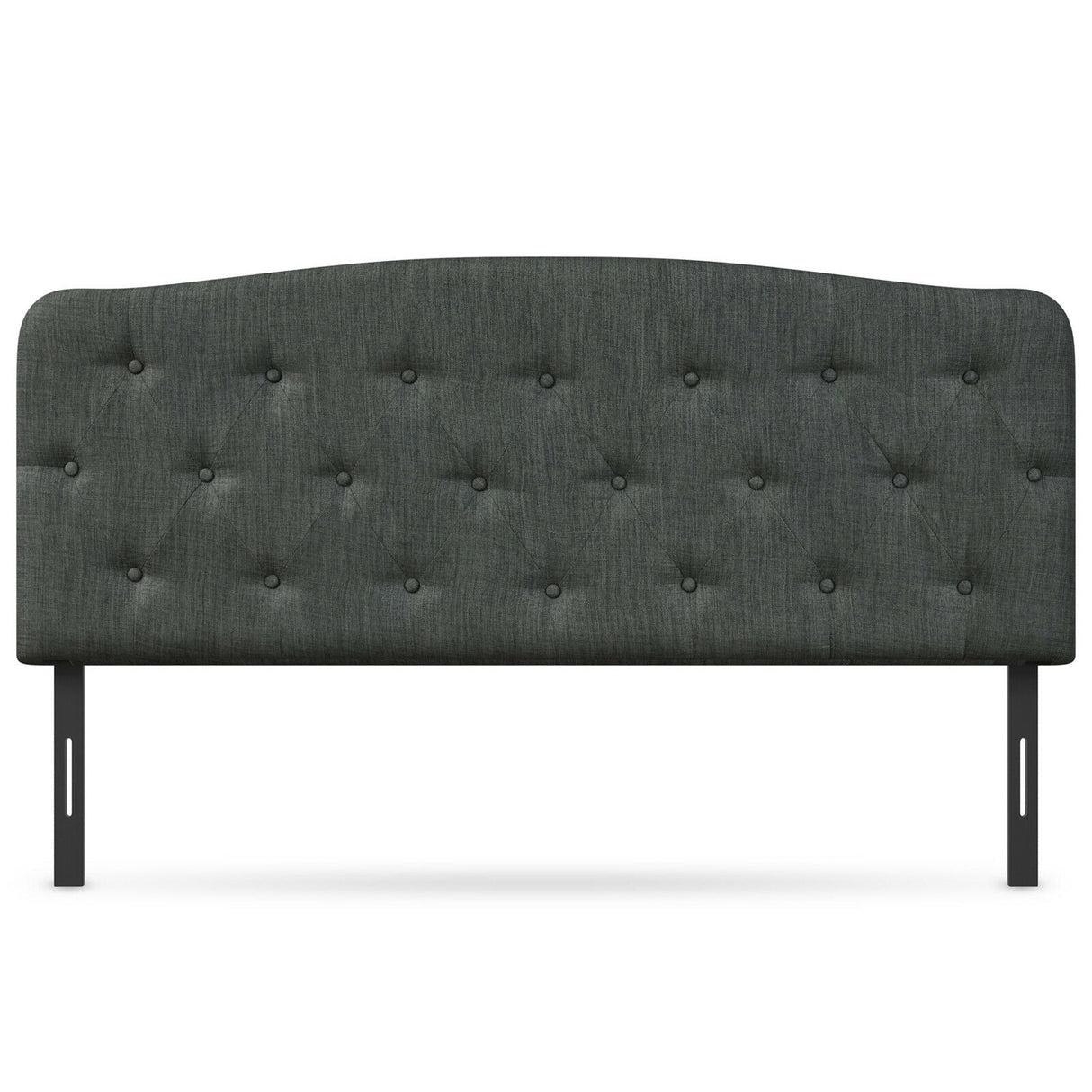 Faux Linen Headboard with Adjustable Heights-Light Gray