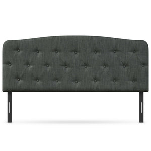 Faux Linen Headboard with Adjustable Heights-Light Gray