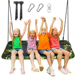 60 Inches Platform Tree Swing Outdoor with  2 Hanging Straps-Multicolor