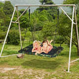 60 Inches Platform Tree Swing Outdoor with  2 Hanging Straps-Multicolor