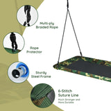 60 Inches Platform Tree Swing Outdoor with  2 Hanging Straps-Multicolor