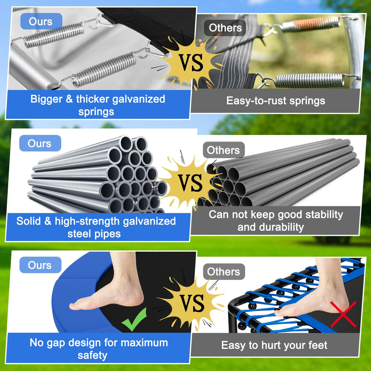 Outdoor Trampoline with Safety Closure Net-15 ft