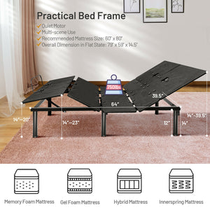 Queen Size Adjustable Bed Base with Head and Foot Incline