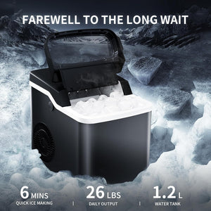 Ice Makers Countertop,26.5Lbs/24H,Self-Cleaning Portable Ice Maker Machine with HandleZ4701