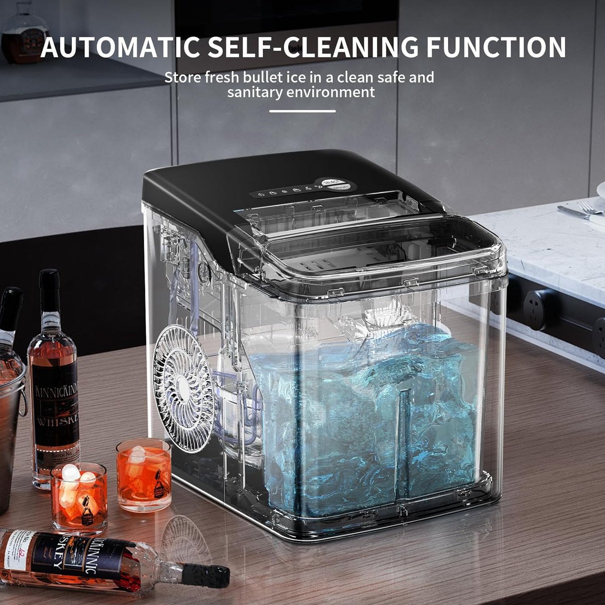 Ice Makers Countertop,26.5Lbs/24H,Self-Cleaning Portable Ice Maker Machine with HandleZ4701