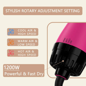 Umeely Hair Dryer Brush Blow Dryer Brush in One Upgraded 4 in 1 Hair Dryer and Styler Volumizer with Negative Ion Anti-frizz Ceramic Titanium Barrel Hot Air Brush Peach Red