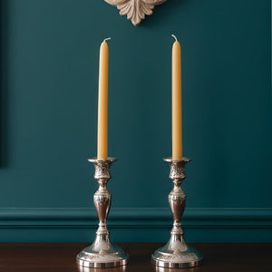 Slim Minimalist Beeswax Taper Candles 8 Inch Tall