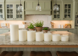 Giant 6 Inch Wide White Beeswax 4 Wick Candles 7 Sizes